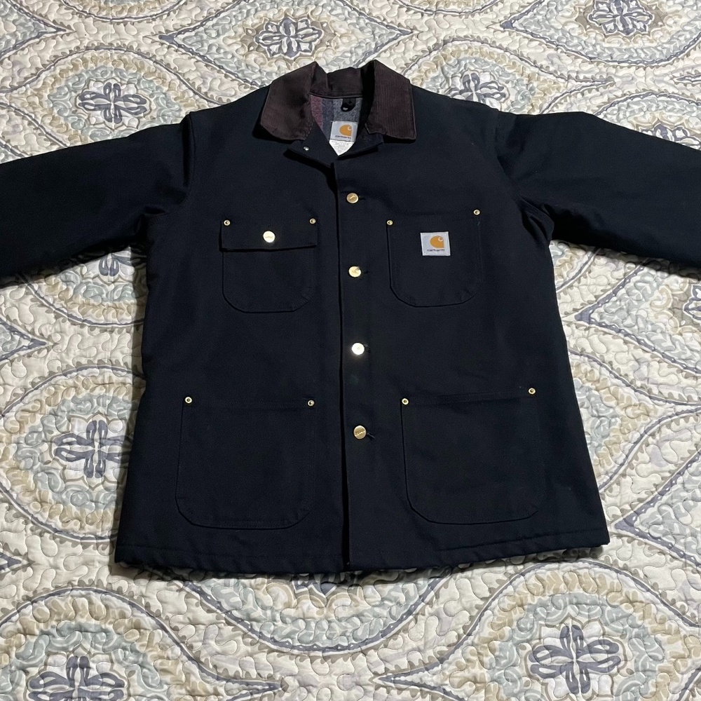 Carhartt Duck Chore Blanket line Blk jacket C001M